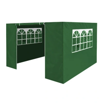 Image of Dellonda Premium Gazebo/Marquee Side Walls/Doors/Windows, Fits 3 x 3m Models Dark Green