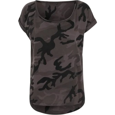 Image of Build Your Brand Ladies Camo Tee, Women’s T Shirt, Dark Camo, XS BY064 00784 0058