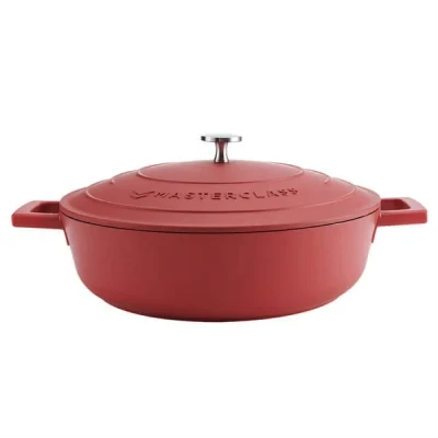 Image of MasterClass Cast Aluminium 4L Shallow Casserole Dish Red