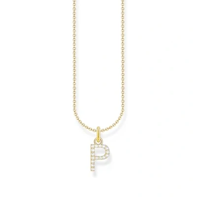 Image of THOMAS SABO Letter P Necklace 925 Sterling Silver with Zirconia KE2255 051 14