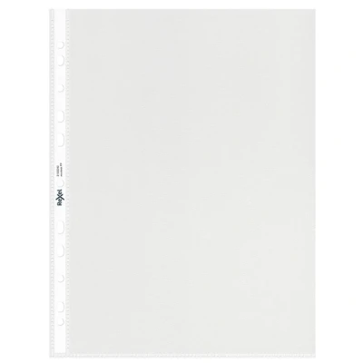 Image of Rexel Ecodesk A4 Punched Pockets, Pack of 30, 100% Recyclable, Eco friendly, Embossed mat surface, 2102242, Clear, Black