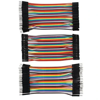 Image of HALJIA 120pcs 10CM 4Inch Multicolored Jumper Wire 40pin Male to Female, Male, Female Breadboard Wires Ribbon Cables Kit
