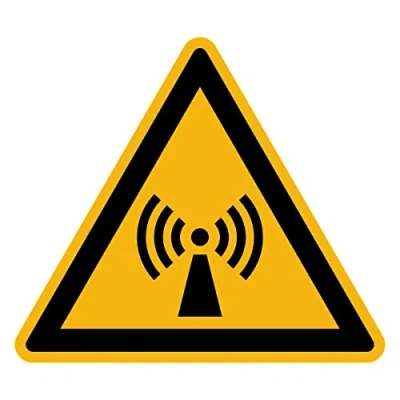 Image of Sticker Danger Warning NF ISO 7010 Laminated Triangular Signage Adhesive Water and UV Resistant Non Ionizing Radiation 25x25 cm