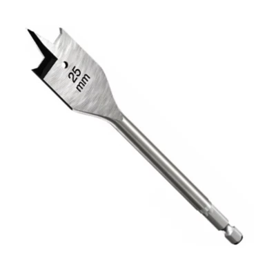 Image of Flat Wood Drill Bit 25mm x 152mm Machine Spade Drilling Hole Cutter