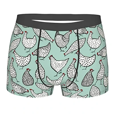 Image of 408 Funny Chicken Men&#039;S Boxer Briefs Shorts Hipster,Soft Underwear Swimming Sport L