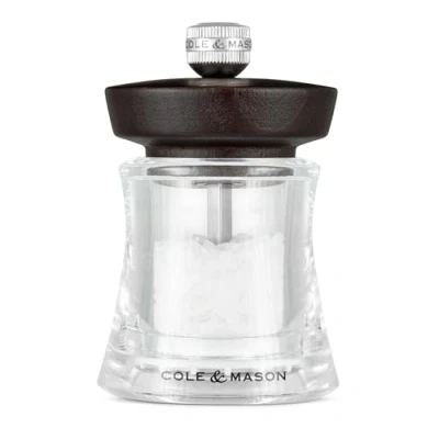 Image of Cole &amp; Mason Holborn Salt Mill Chocolate Beech, 95mm, Grinder with Adjustable Coarseness, Non Corroding Ceramic Mechanism, Lifetime Mechanism Guarantee