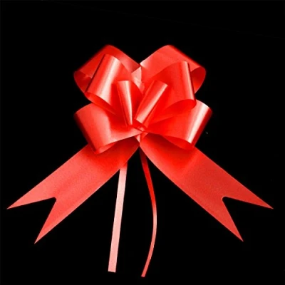 Image of SHATCHI Large 50mm/5cm Ribbon Pull Bows for Party Wall, Gift Wraps, Christmas Trees, Wedding, Birthday Hampers Decoration Florist, Red, 60pcs