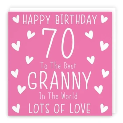 Image of Hunts England Granny 70th Birthday Card Happy 70 To The Best In World Lots Of Love Iconic Collection
