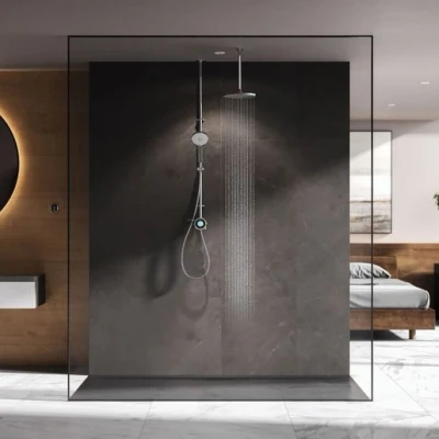 Image of Aqualisa Optic Q Smart Shower Exposed With Adjustable And Ceiling Fixed Head Gravity Fed OPQ.A2.EV.DVFC.23