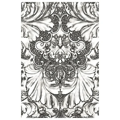 Image of Sizzix 3 D Texture Fades Embossing Folder Damask by Tim Holtz, 665733, Multicolor, One Size