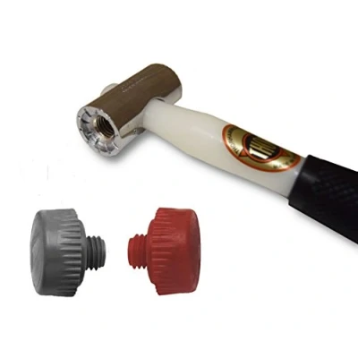 Image of Thor 712 Nylon Faced Window Glazing Hammer/Mallet with Medium Red &amp; Soft Grey Head