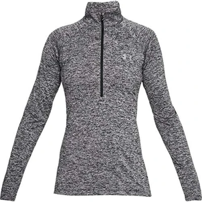 Image of Under Armour TECH ZIP Twist Long sleeved top, Women&#039;s, Size: Small, Black/metallic silver
