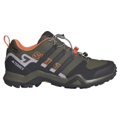 Image of adidas Women&#039;s Terrex Swift R2 Gore TEX Hiking Shoes Non Football Low, Olive strata/Aurora Black/Amber Tint, 3.5 UK