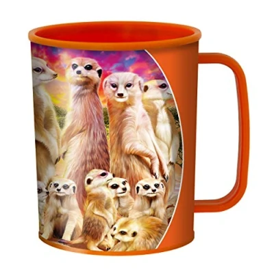 Image of 3D LiveLife Drinking Cup Cool Meerkats from Deluxebase. Lenticular Safari Plastic Cup. 300ml Cups for Kids with Original Artwork Licensed Renowned Artist, Michael Searle