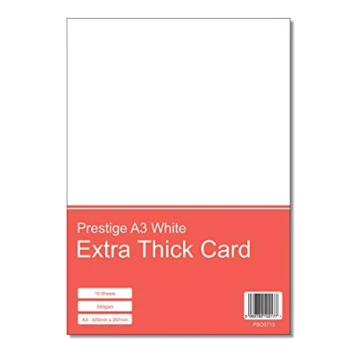 Image of Prestige Premium Super Thick A3 White 500gsm Craft Card Extra Crafting (Pack of 10 Sheets)