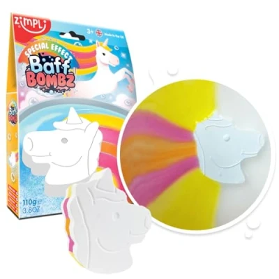 Image of Large Unicorn Bath Bomb from Zimpli Kids, Magically Creates Multi Colour Special Effect, Birthday Gifts for Girls, Pocket Money Toy, Toys Girls &amp; Boys, Bubble Fizzers