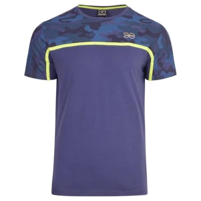 Image of Crosshatch Mens BRIGHTLING Camo T Shirt Stylish Camouflage Tee Comfortable &amp; Casual Short Sleeve Crew Neck Top for Men Denim Blue L