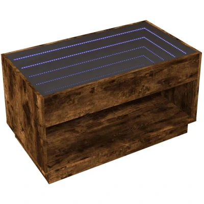 Image of vidaXL Coffee Table with Infinity LED Smoked Oak 90x50x50 cm
