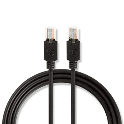 Image of NEDIS Cat 5e cable UTP RJ45 plug 15 m round LSZH anthracite