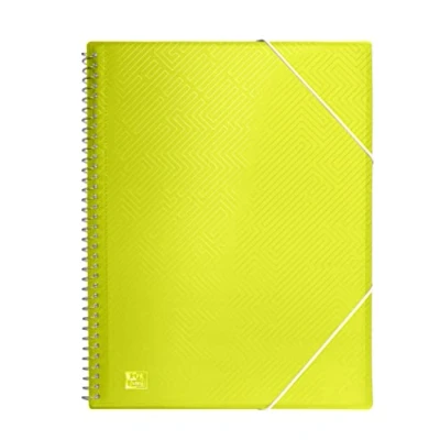 Image of Oxford, Lime Green Plastic Document Folder A4 30 Clear Pockets