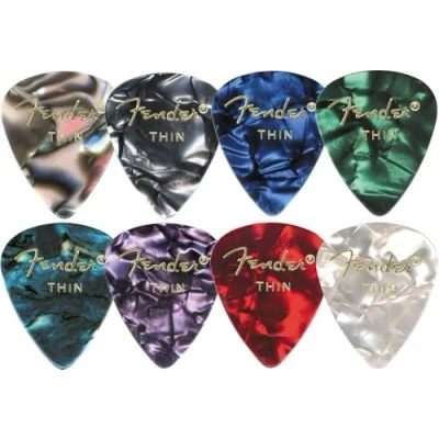 Image of Fender Premium Celluloid 351 Shape Picks, Heavy, Blue Moto, 12 Pack