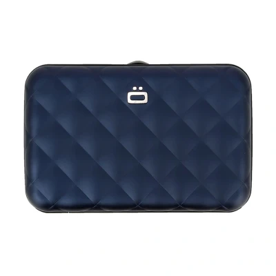 Image of ÖGON Quilted Aluminium Wallet for Women Lady case Credit Card Holder RFID Protection Up to 10 Cards and Banknotes Navy Blue