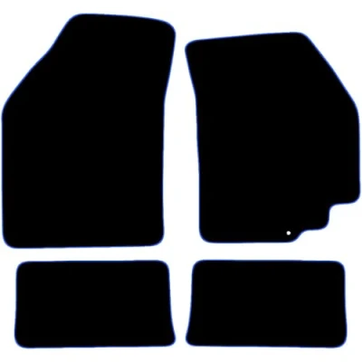 Image of Carsio Carpet Car Mats For Suzuki Alto 2009+ Onwards 4 Piece Set Tailored Fit Floor Mat Complete Accessory Black Custom Fitted All Weather, Anti Slip Backing &amp; Blue Trim