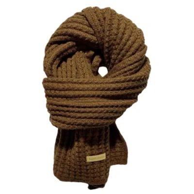 Image of EHOTER Winter Woolen Knitted Scarf Fashion Women Scarves Female Vintage Solid Colour Neckwear Soft Warm Pashmina Thickened Wool Student Shawl Unisex (Coffee)