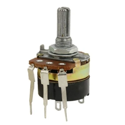 Image of sourcingmap 6mm Knurled Split Shaft Three Terminal 500K ohm Linear Taper Potentiometer B500K