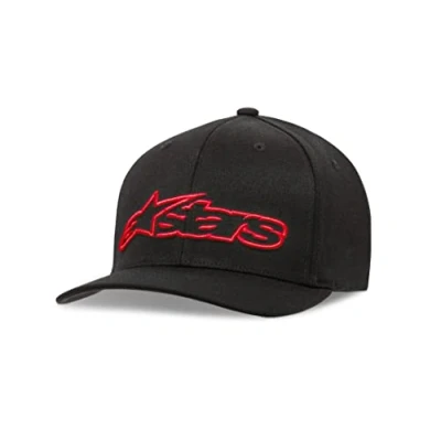Image of Alpinestars, Blaze Flexfit Hat, Baseball Cap, Black/Red, Lxl, Unisex Adult