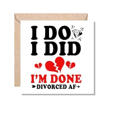 Image of MUGGZ Funny Divorce Card Divorcee Gift Giftset Made in The UK