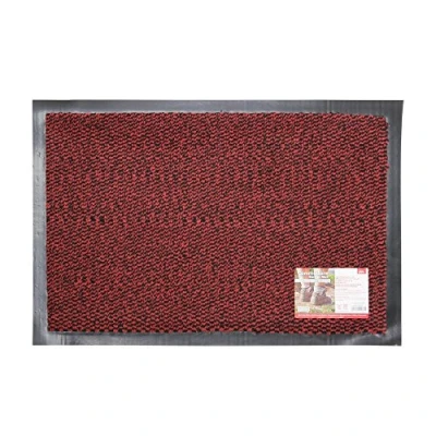 Image of JVL Heavy Duty Commodore Backed Barrier Door Floor Mat, Red, 40 x 60 cm