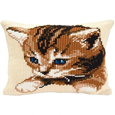 Image of Vervaco Kitten Cross Stitch Cushion, Multi Colour