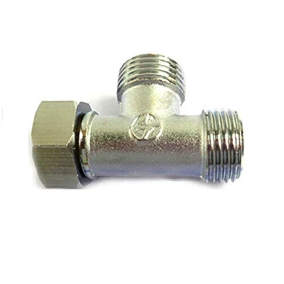 Image of Vogueing Tool 3 Way Pipe Connector 1/2&quot; T Shape Equal Male &amp; Female Tee for Air Gas Water Piping Systems Gold (Type D)