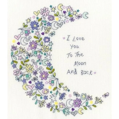 Image of Bothy Threads Counted Cross Stitch Kit Love You to The Moon