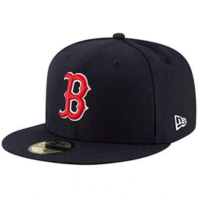 Image of New Era Boston Red Sox Cap 59Fifty Basecap Baseball Fitted Kappe MLB Navy 7 1/8 57cm (M)