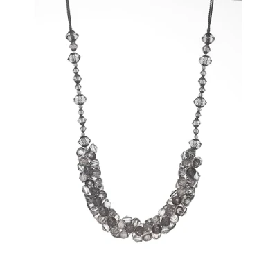 Image of Swish Vetrobello Crystal effect faceted Beaded tieback, Charcoal