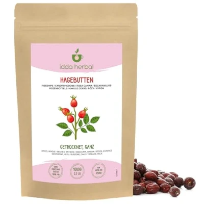 Image of Dried Rosehips (1kg, 2.2lb), Whole Rose HIPS, Rosa Canina Fruit, 100% Natural and Pure for Preparation of Herbal Tea, Rosehip Infusion