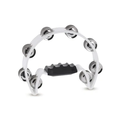 Image of GEWA jingle wreath half moon 16 pairs of chrome plated jingles double row color white