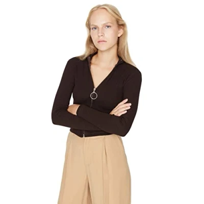 Image of Trendyol Blouse Brown Fitted