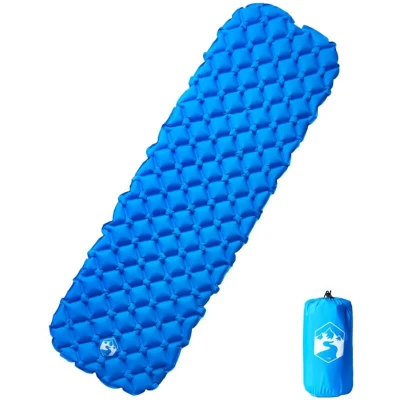 Image of vidaXL Inflating Camping Mattress 1 Person Blue 190x58x6 cm