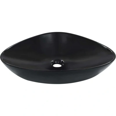 Image of vidaXL Wash Basin 58.5x39x14 cm Ceramic Black