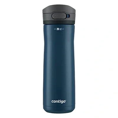 Image of Contigo Jackson Chill 2.0 Vacuum Insulated Stainless Steel Water Bottle, Secure Lid Technology for Leak Proof Travel, Keeps Drinks Cold 12 Hours, 20oz Blueberry