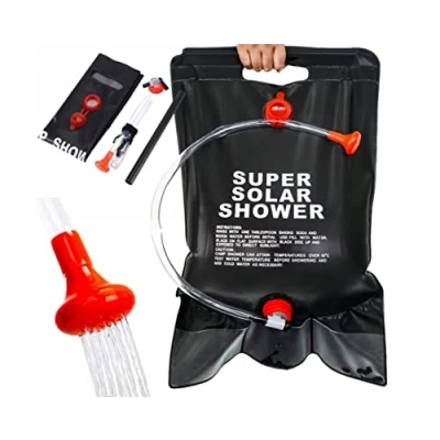Image of GEEZY Solar Shower Bag Outdoor Picnic Hiking Travel Head Portable Camping Hot Water Bath Folding