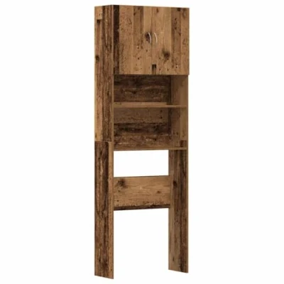 Image of vidaXL washing machine cabinet engineered wood 64x24x190 cm storage unit old