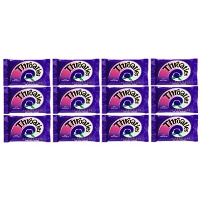 Image of Throaties Blackcurrant Flavour with Honey &amp; Menthol for Soft Soothing 10 Pastilles X 12