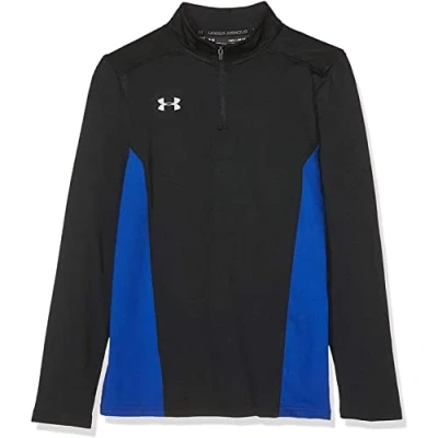 Image of Under Armour UNDKUUnder Kids Y Challenger II Midlayer Long sleeve Shirt Black/ Royal/ Overcast Gray (002), YLG