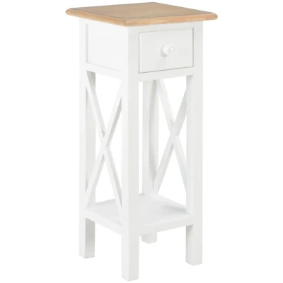 Image of vidaXL Side Table White 27x27x65.5 cm Wood