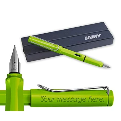 Image of Lamy Safari Green Fountain Pen Gift Boxed Free Engraving (Fine (F))