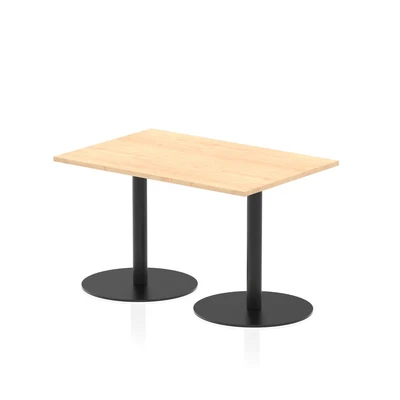 Image of Italia 1200 x 800mm Poseur Rectangular Table Maple Top 720mm High Black Leg